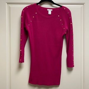 Cache vintage ribbed pink sweater